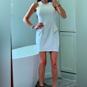 White and leather boss woman dress